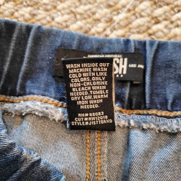 REWASH Juniors Denim Jogger Shorts Blue Size Small - Picture 6 of 12